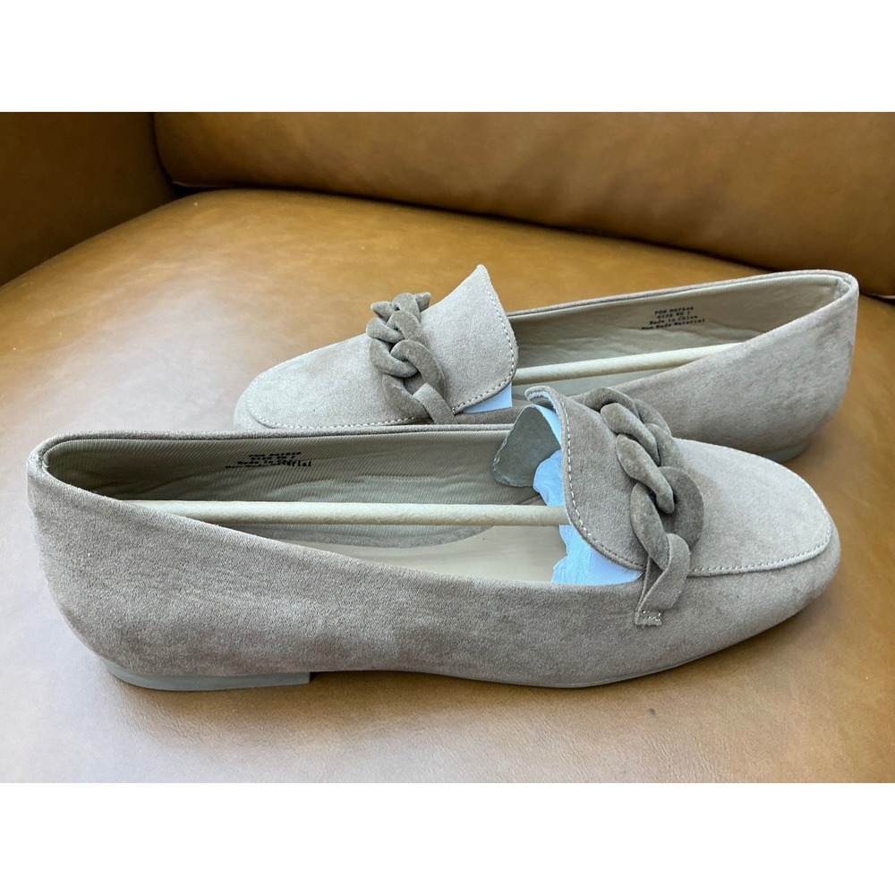 Journee Collection Cordell-WD Loafers Womens 7 Taupe Chain Detail Flat